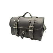 BAOSITY Generic Motorcycle Tail Rack Bag Motorbike Storage Pockets Sturdy Retro Zipper Luggage Bag for Electric Scooter Black